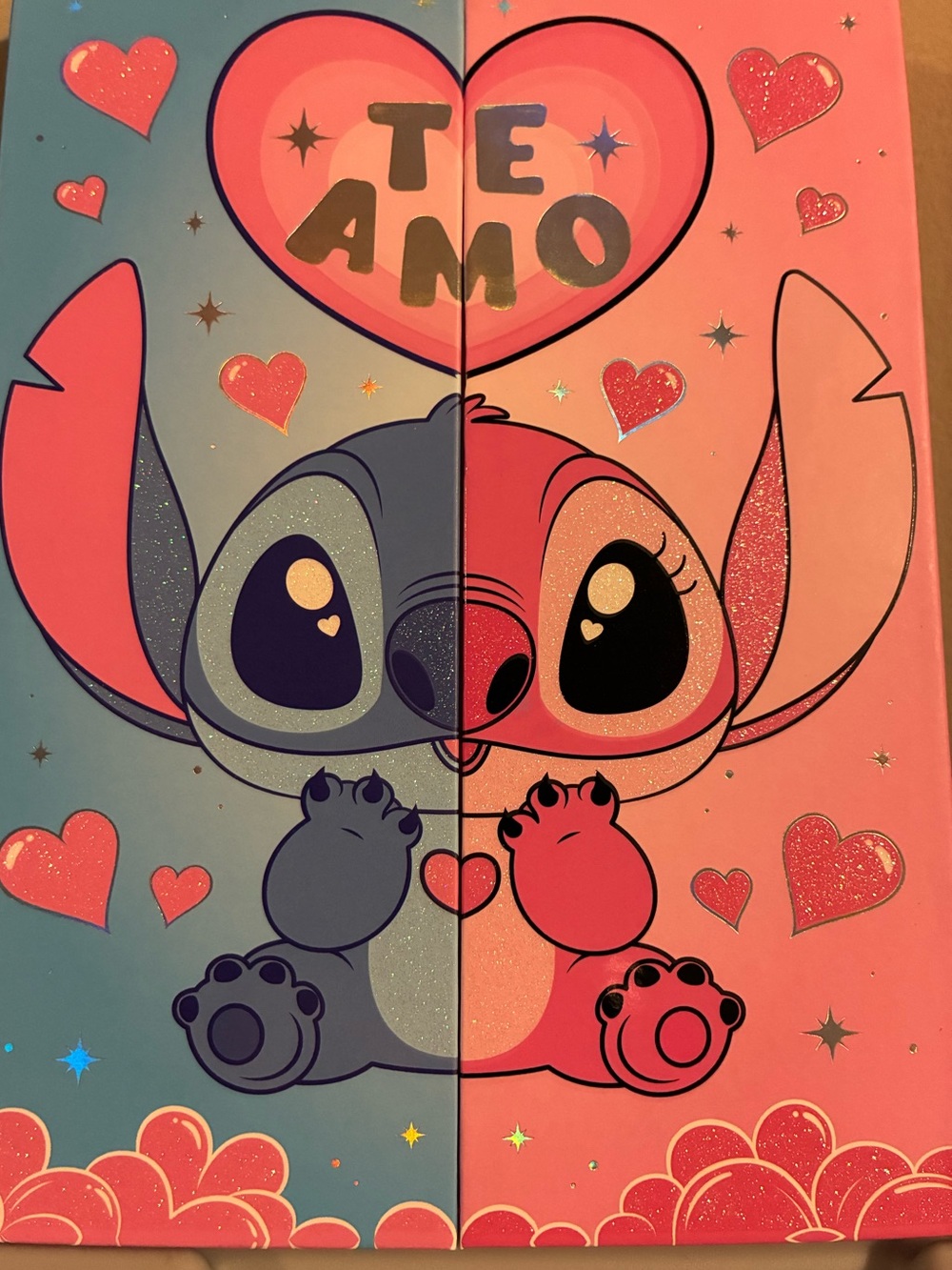 Te Amo Split Pink & Blue Eyeshadow Palette Box Art NWOT